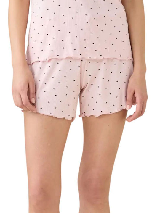 Noidinotte Sommerliches Damen-Pyjama-Set Rosa