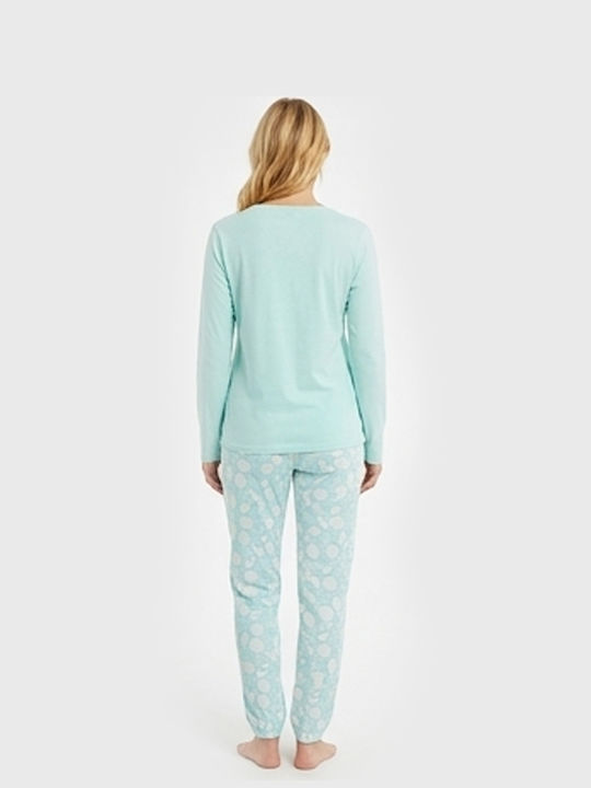 Winter Women's Turquoise Pyjama Set 8373-TURQUOISE Winter Women's Turquoise Pyjama Set 8373-TURQUOISE