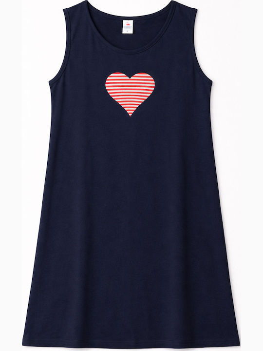 Cherry Sommerliches Damen-Nachthemd Dunkelblau
