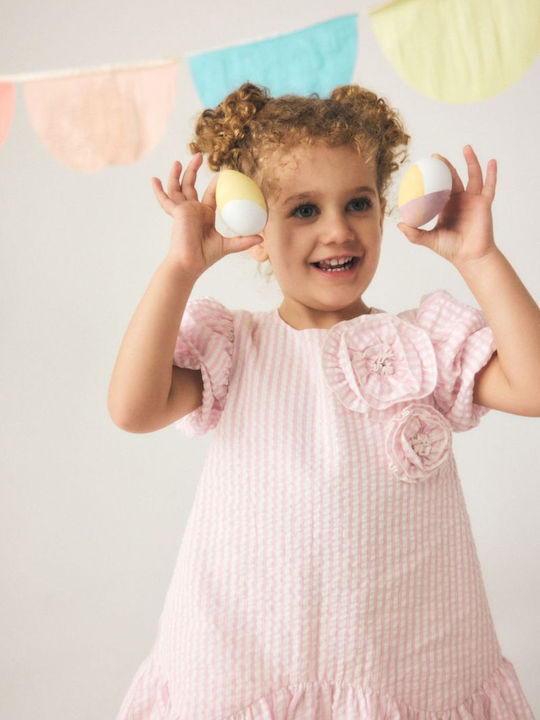Girls Dress Striped Pink