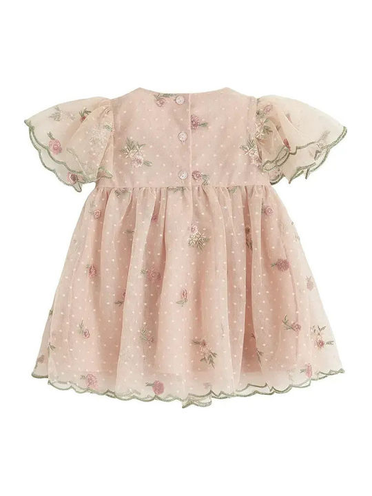 Girls Dress Short Sleeve Beige
