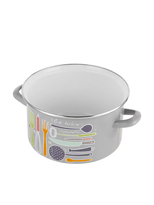 Emalia Polska Pleszew Deep Stainless Steel Pot 2.6lt
