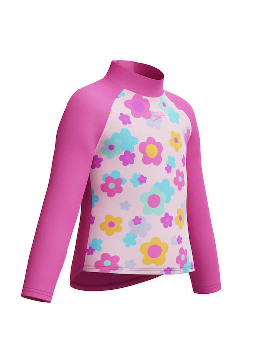 Speedo Kids Swimwear Rashguard With Long Sleeve Pink Speedo Kids Swimwear Rashguard With Long Sleeve Pink