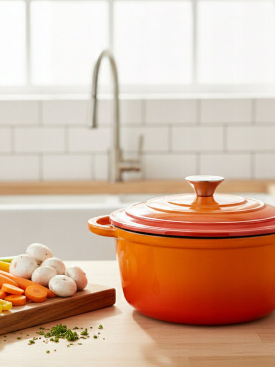 Hage Dq26 Deep Cast Iron Pot 5lt 26cm