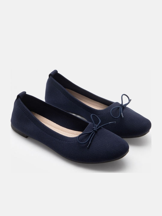 Damen Ballerinas Spitz zulaufend in Marineblau Farbe