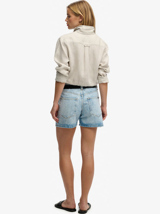 Women's Jean Shorts Azure Pale Blue