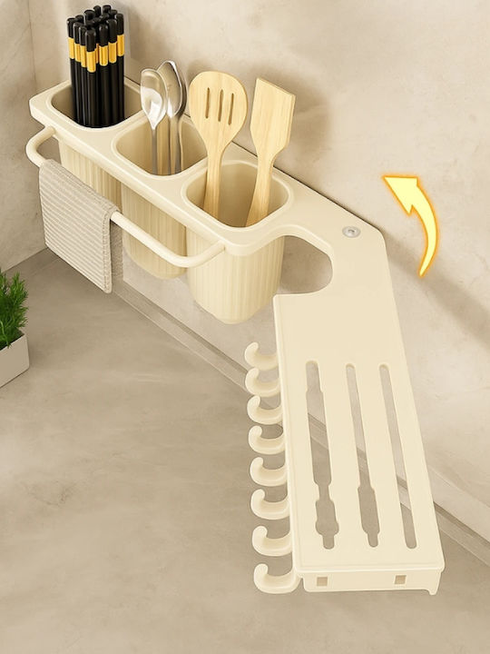 Geschirrabtropfer & Abtropfgitter Abtropfgestell für Besteck Metallisch Beige 67x9x12cm
