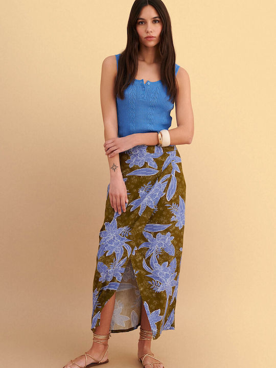Maxi Φούστα Φάκελος Floral Πολύχρωμο
