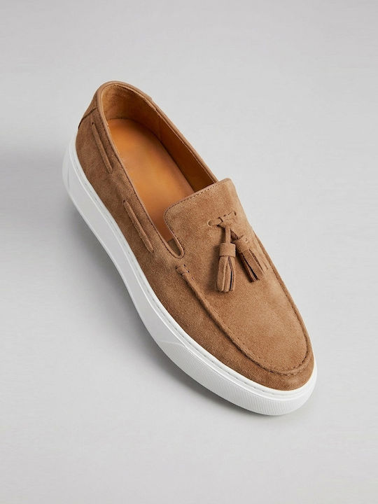 Suede Ανδρικά Loafers σε Καφέ Χρώμα