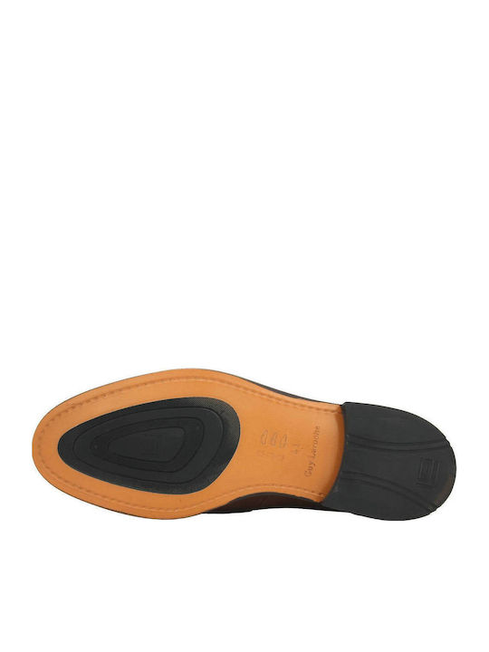 Leather Men's Moccasins In Tabac Brown Colour