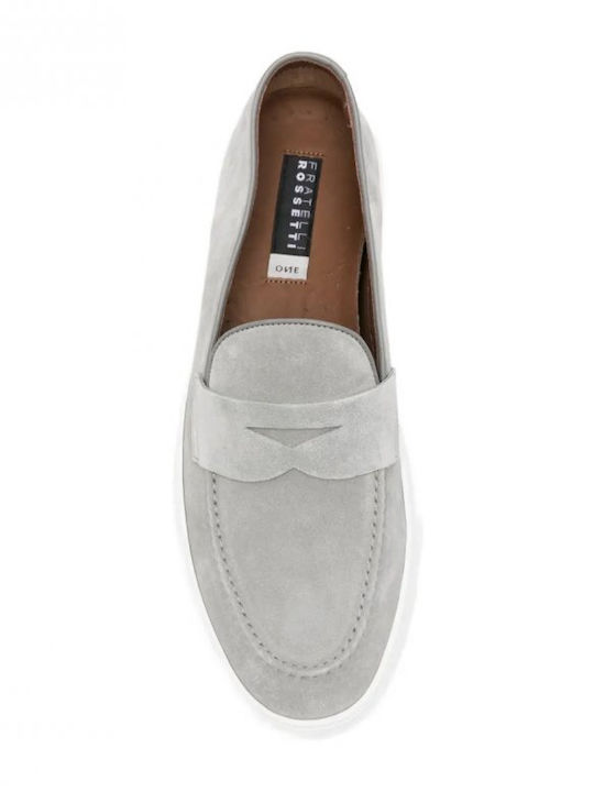 Δερμάτινα Ανδρικά Loafers σε Γκρι Χρώμα