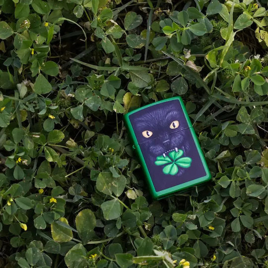 Zippo Lucky Αντιανεμικός Αναπτήρας Φλόγας σε Πράσινο χρώμα