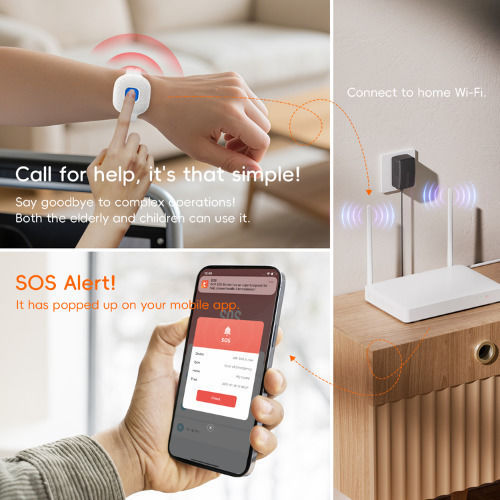 Cf103 Smart Life Sos Brățară De Urgență Wifi Albă
