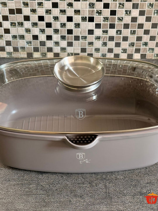 Berlinger Haus Rechteckiger Niederländischer Ofen aus Aluminiumguss mit Glasdeckel 32x32cm 6l