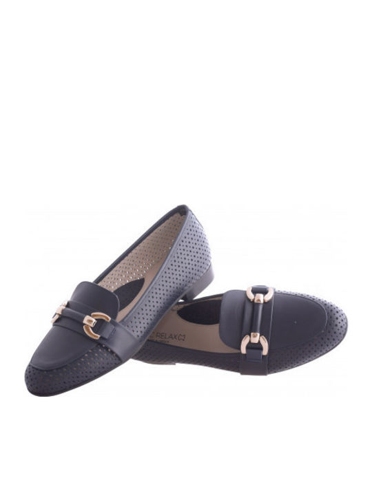 Leather Women's Moccasins in Blue Colour