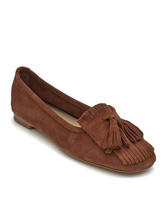 Δερμάτινα Γυναικεία Loafers σε Καφέ Χρώμα