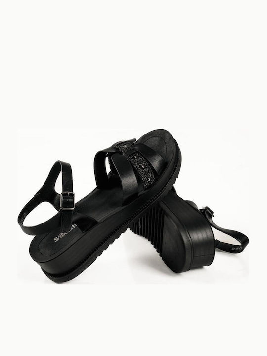 Damen Anatomische Flatforms Schwarze