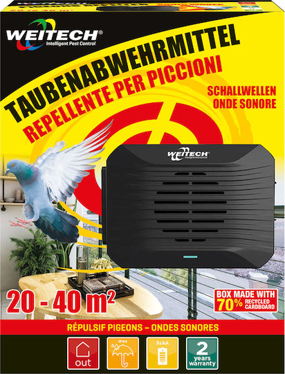 Weitech Dispozitiv cu Ultrasunete pentru Alungarea Păsărilor Weitech Dispozitiv cu Ultrasunete pentru Alungarea Păsărilor