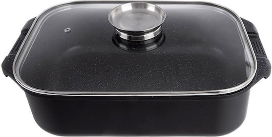 Orion Aluminum Baking Pan with Lid with Interior Coating of Stone 26x41cm
