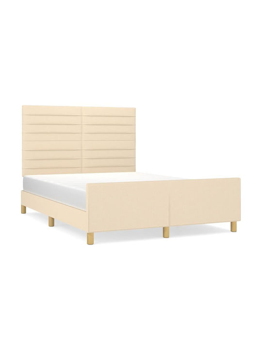 Doppelbett Mit Stoff Ecru Für Matratze 140x200cm