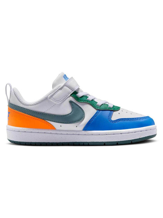Court Borough Low Kids Sneakers with Hoop & Loop Closure White