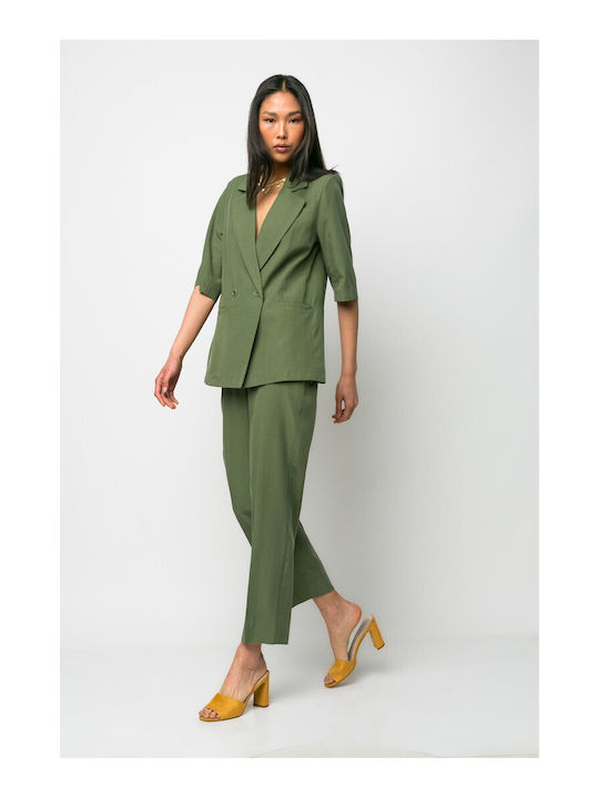 Donna Martha Women's Blazer Khaki Donna Martha Women's Blazer Khaki