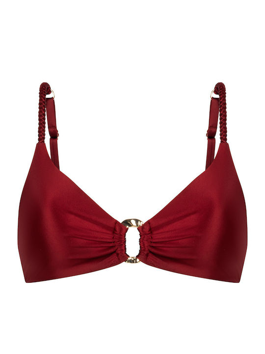 Bikini Top With Padding Burgundy