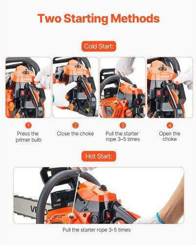 Vevor Gasoline Chainsaw 5.6kg with Blade 35.56cm and Easy Start