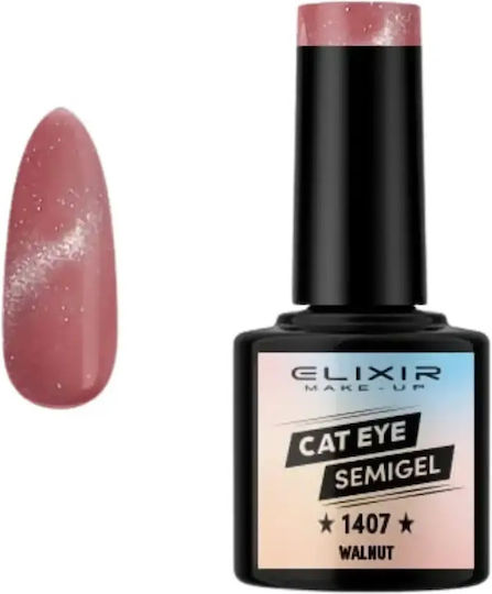 Elixir Semi Ημιμόνιμο Βερνίκι Νυχιών Walnut 1407 Cat Eye 8ml