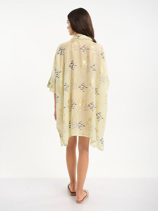 Ble Resort Collection Καφτάνι Παραλίας Λαδί Ble Resort Collection Καφτάνι Παραλίας Λαδί