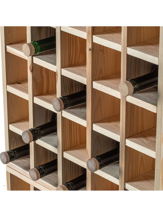Kadax Freistehendes Hölzernes Weinregal für 25 Flaschen Braun