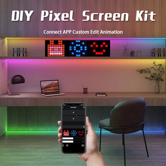 Globostar Matrix Κυλιόμενη Πινακίδα LED Μονής Όψης 32x32cm RGB