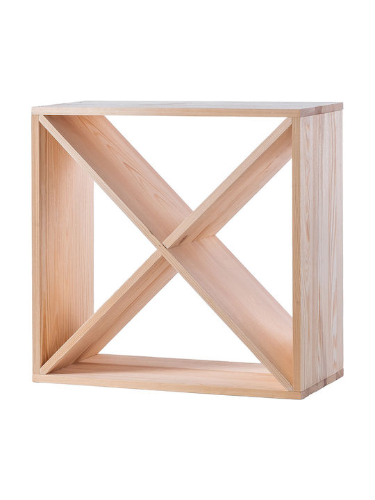 Kadax Tabletop Wooden Wine Rack for 24 Bottles Brown 52x25.5x52cm