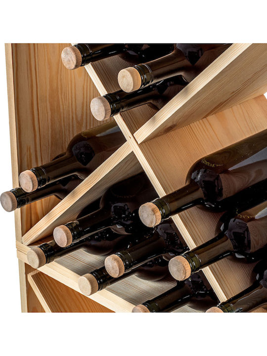 Kadax Tabletop Wooden Wine Rack for 24 Bottles Brown 52x25.5x52cm