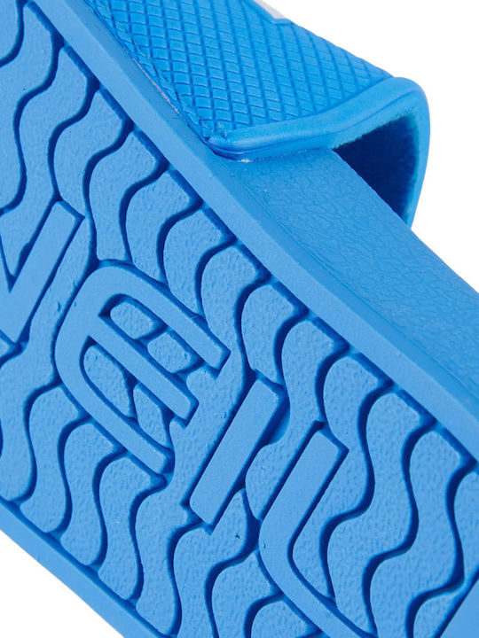 Kinder Flip-Flops Slides Blau Logo