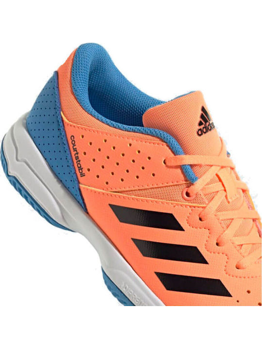 Court Stabil Jr Kids Sports Shoes Volleyball with Laces Beam Orange / Core Black / Pulse Blue