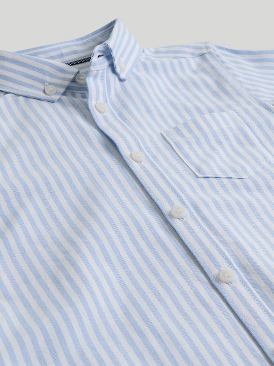 Tricou Pentru Copii Cu Dungi Mâneca Scurtă Albastru