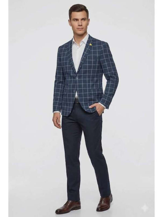 Summer Men’s Suit Jacket with Slim Fit Navy