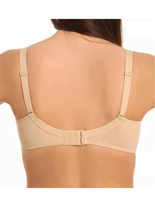 Beige Minimizer Bra Without Padding With Underwire