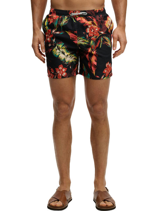 Hawaiian Men's Swimwear Shorts Kjn Cuban Nights Black with Prints M3010264A KJN