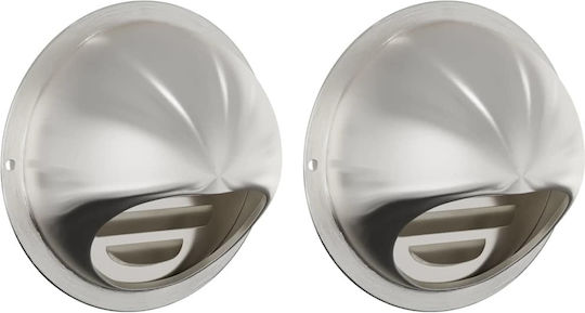 Vidaxl Capace de Aerisire 2 Bucăți Argintii 100 Mm Oțel Inoxidabil