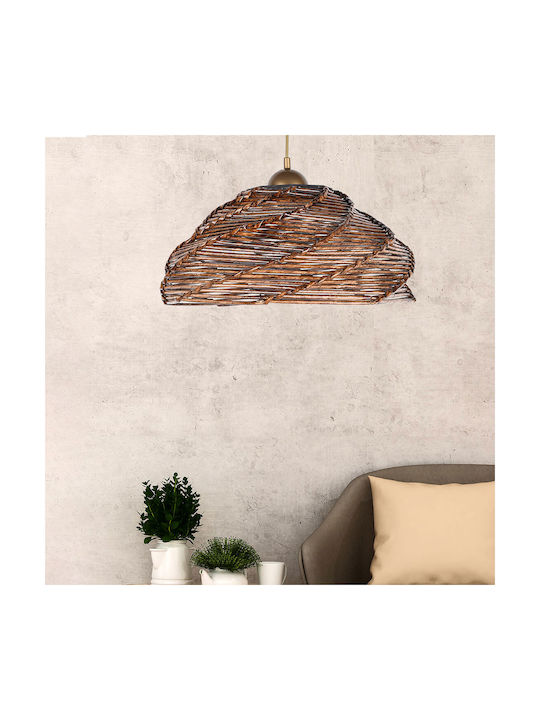 HomeMarkt Ovale Adjustable Brown Boho Ceiling Light with E27 Socket 36x36x65cm