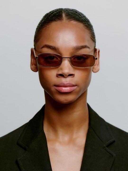 A.Kjaerbede Unisex Sunglasses With Gold Frame And Gold Lens KL2506-004