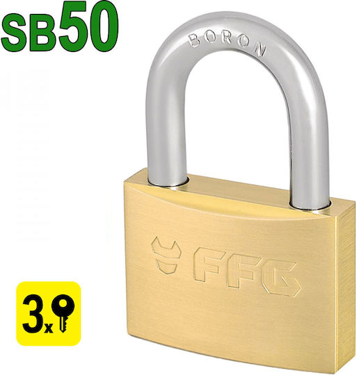 Hugo Locks Br Line Bronze Vorhängeschloss Messing mit Schlüssel 20mm 1Stück