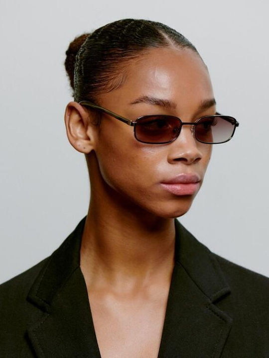 A.Kjaerbede Unisex Sunglasses With Silver Frame And Silver Mirror Lens KL2506-007
