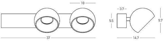 Zambelis Lights LED Spot in Black Color