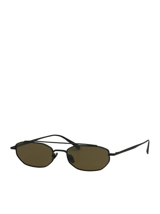 Unisex Sunglasses With Black Metallic Frame And Black Lens