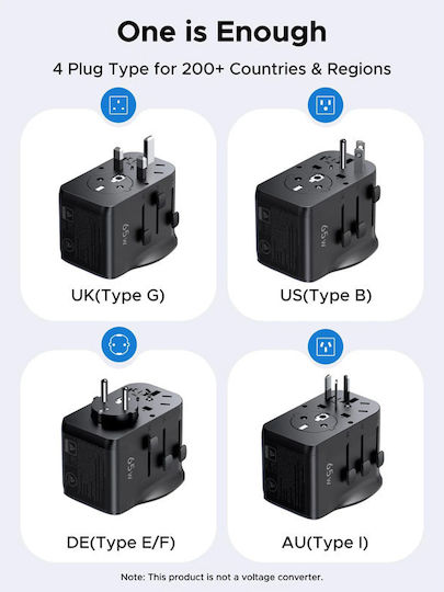 Ugreen Adaptor Priză de la Universal în Universal