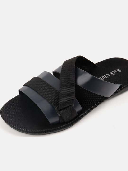 Leather Winter Men's Blue Slippers