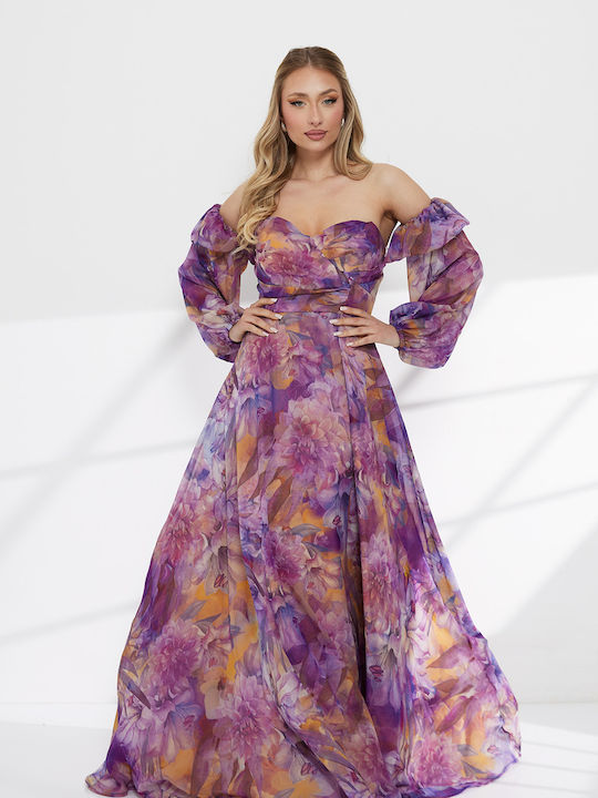 Summer Maxi Evening Dress Purple